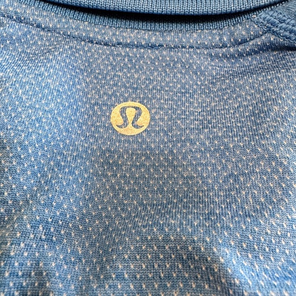 Lululemon Polo Shirt Mens Size Medium Color Blue Performance Short Sleeve Golf - Picture 6 of 8